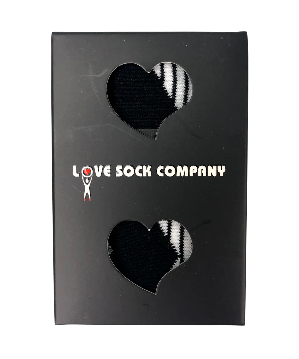 Striped Socks Black White Box