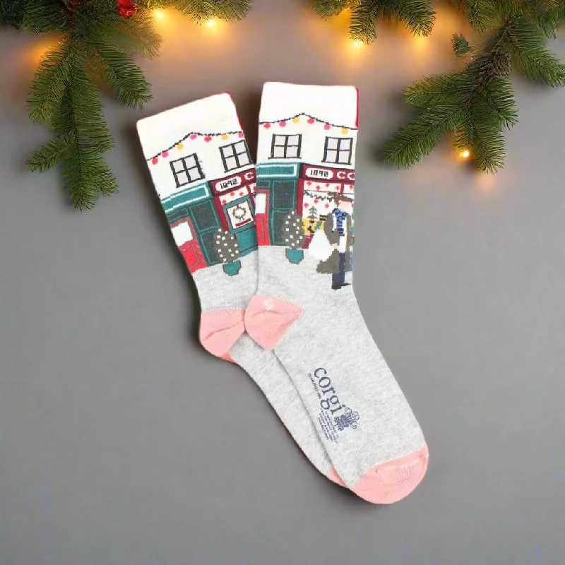 Women's Christmas Market Scene Socks