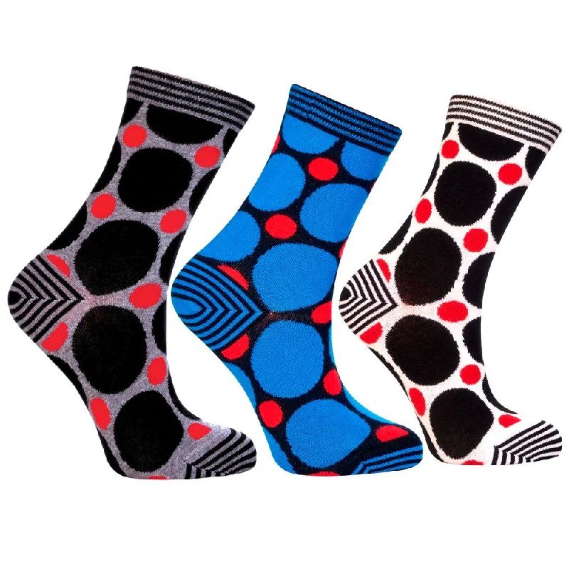 Women's Fun Polka Dots Socks - Quarter Ankle Socks - 3 Pack