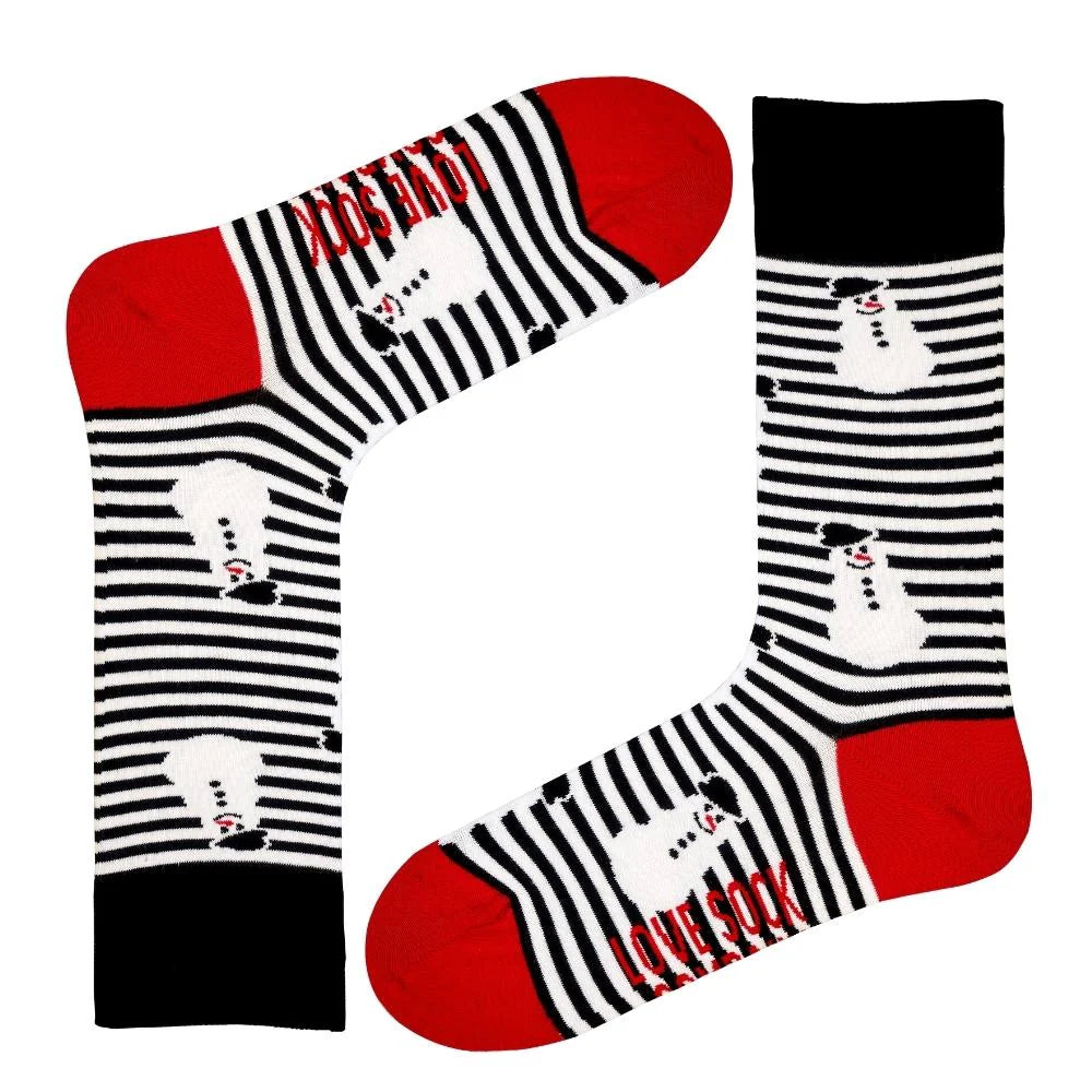 Fun Festive Christmas Snowman Socks for Men and Women - Organic Cotton