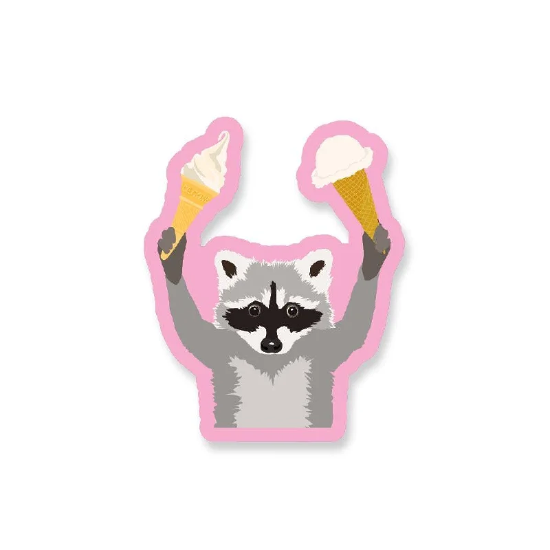 Ice Cream Raccoon | Vinyl Sticker