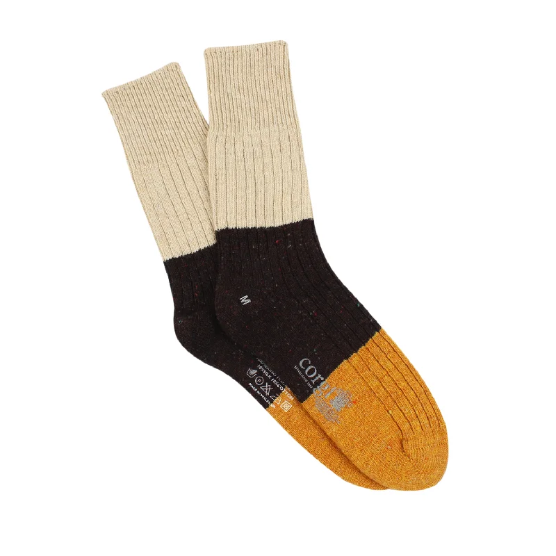 Men's Colour Block Donegal Wool Socks