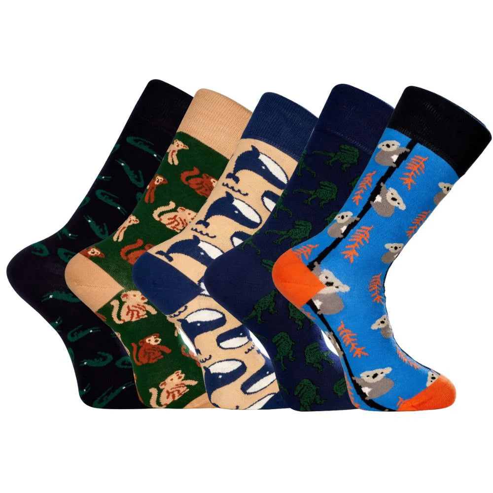 Men’s Patterned Novelty Dress Socks Gift Set