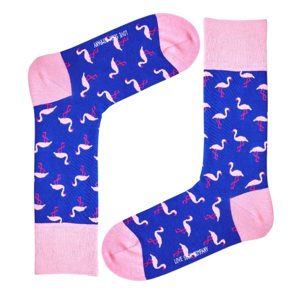 Pink Flamingo novelty crew socks (Unisex)