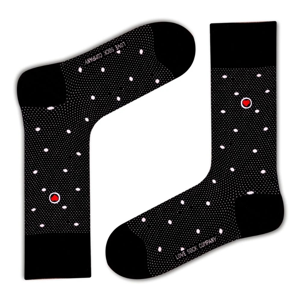 Polka Night Women's Luxury Crew Socks Black (W)