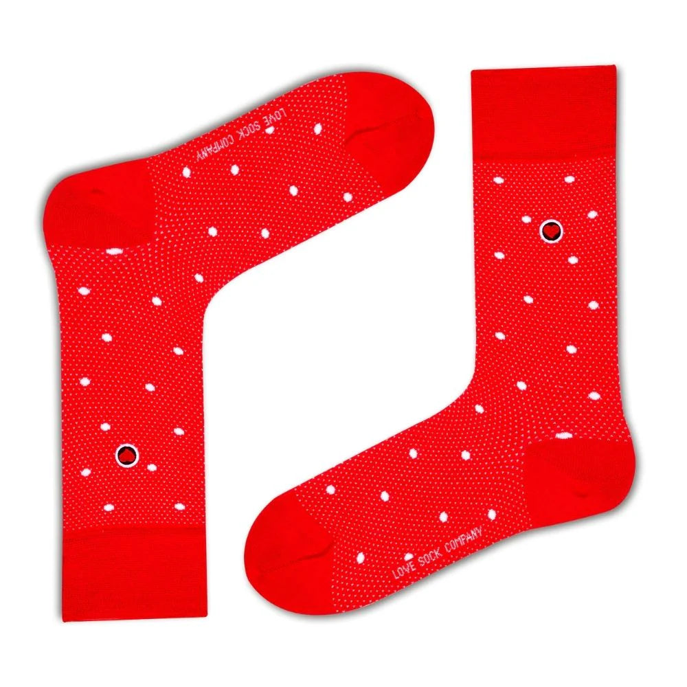 Polka Night Women's Luxury Crew Socks Red (W)