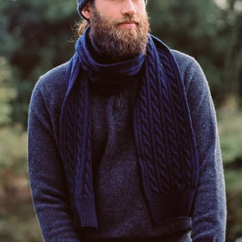 Men's Cable Knit Cashmere Scarf