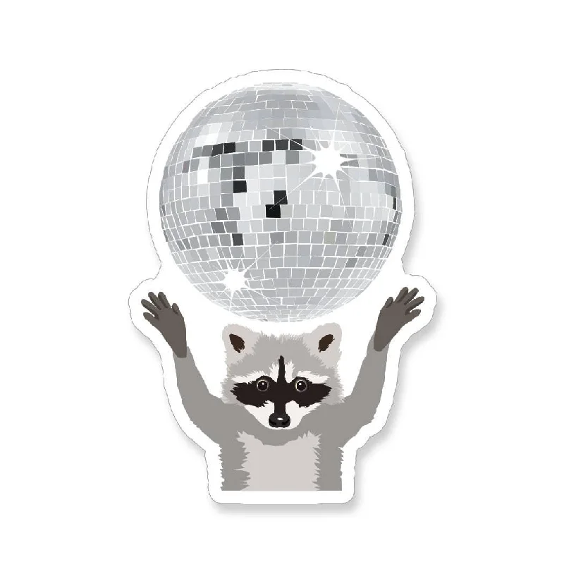 Raccoon with Disco Ball | Vinyl Sticker