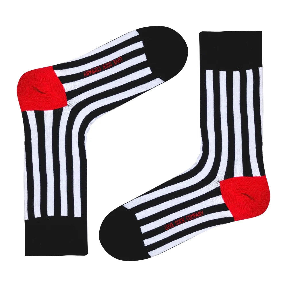 Red Stripe Women's Crew Socks (W)