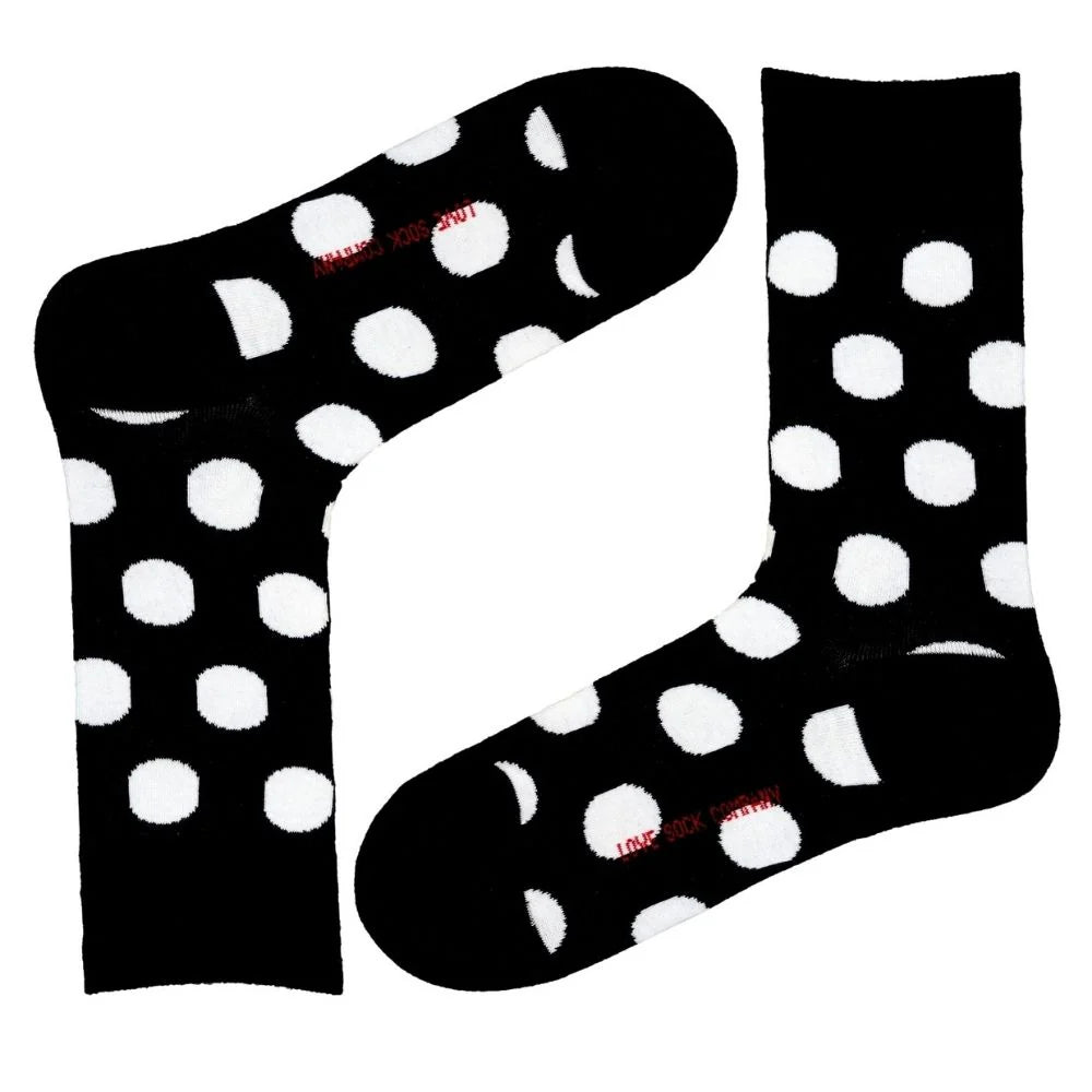 Women's Polka Dot Trouser Socks - Big Polka Black (W)