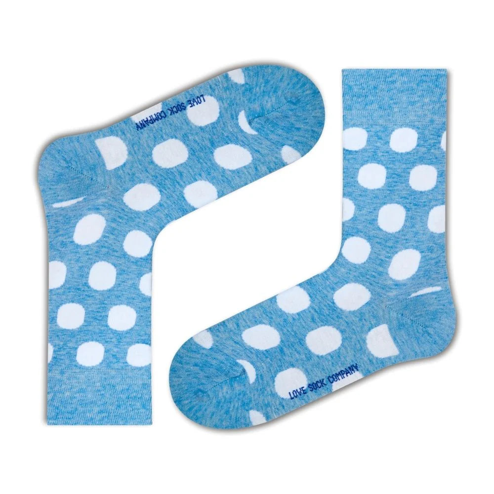 Women's Polka Dot Trouser Socks - Blue Big Polka (W)