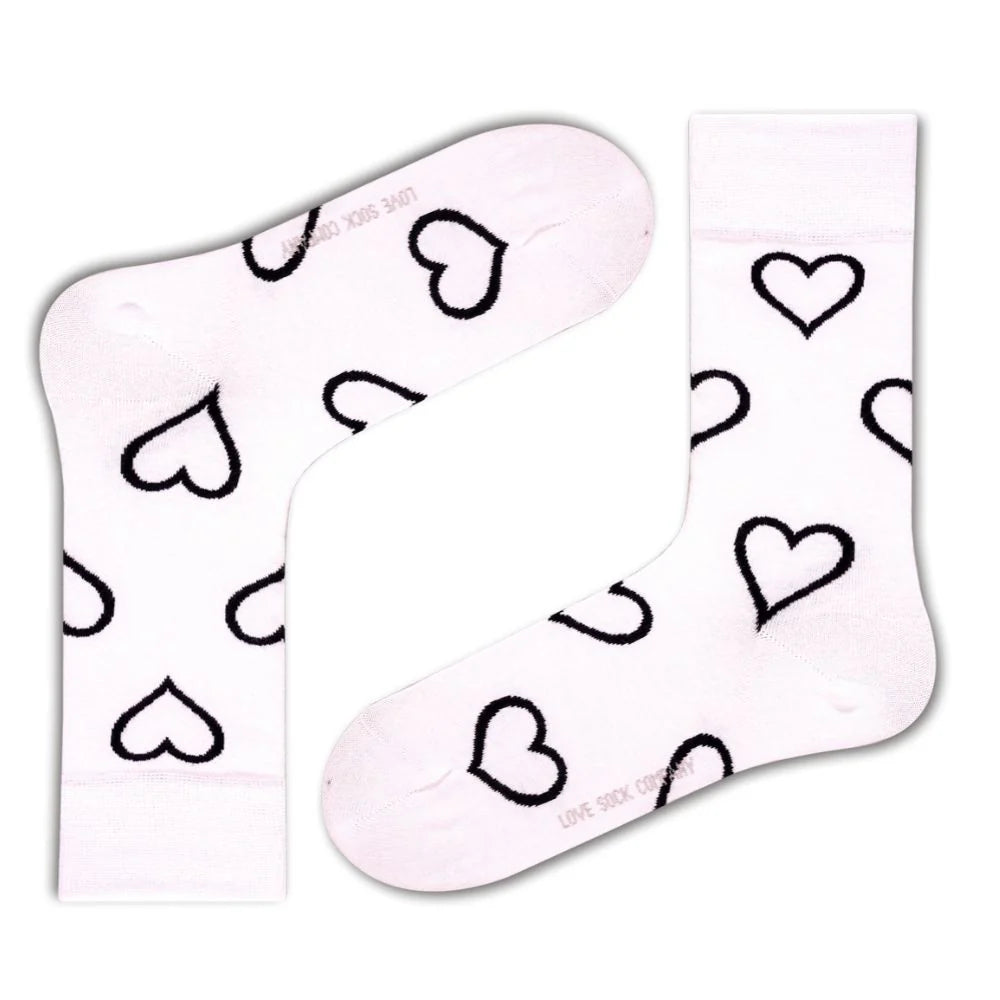 Women's Dress Socks - Hearts Pattern, Organic Cotton