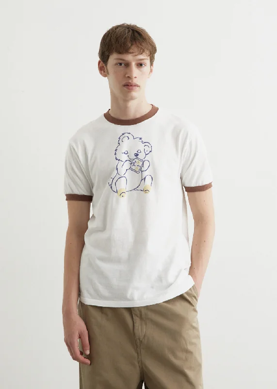 20/-Jersey RINGER T-Shirt 'Peckish Little Bear'