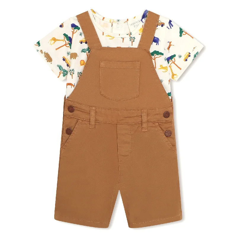 Carrement Beau Dungarees+T-Shirt Off White Stone