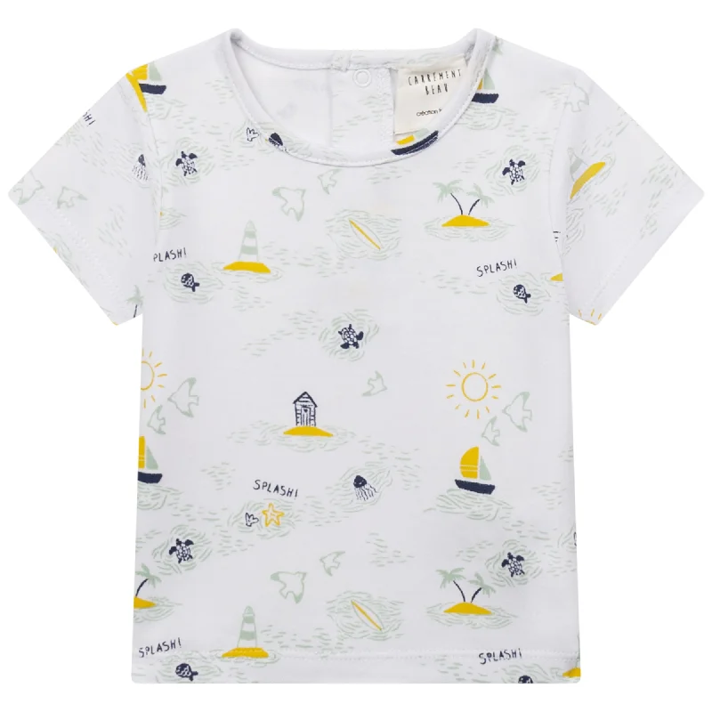 Carrément Beau Short Sleeves Tee Shirt Summer Infant White