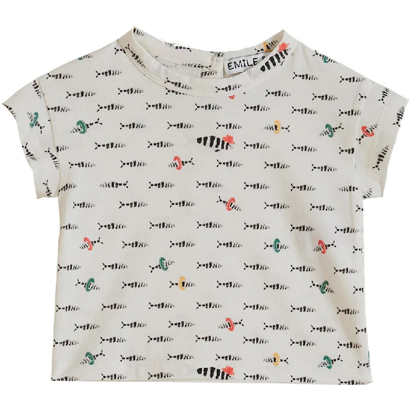 Emile et Ida Tee Shirt Ecru Poisson