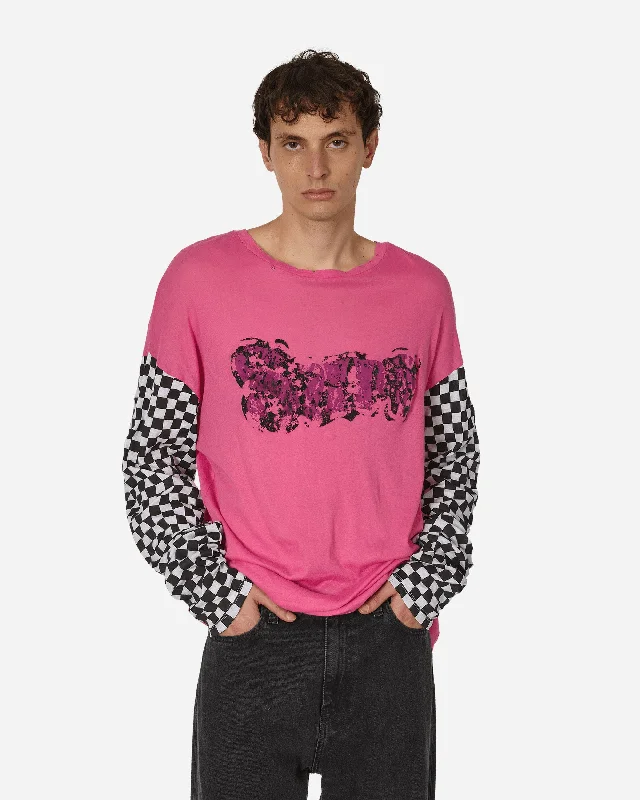 Printed Light Jersey Longsleeve T-Shirt Fuchsia