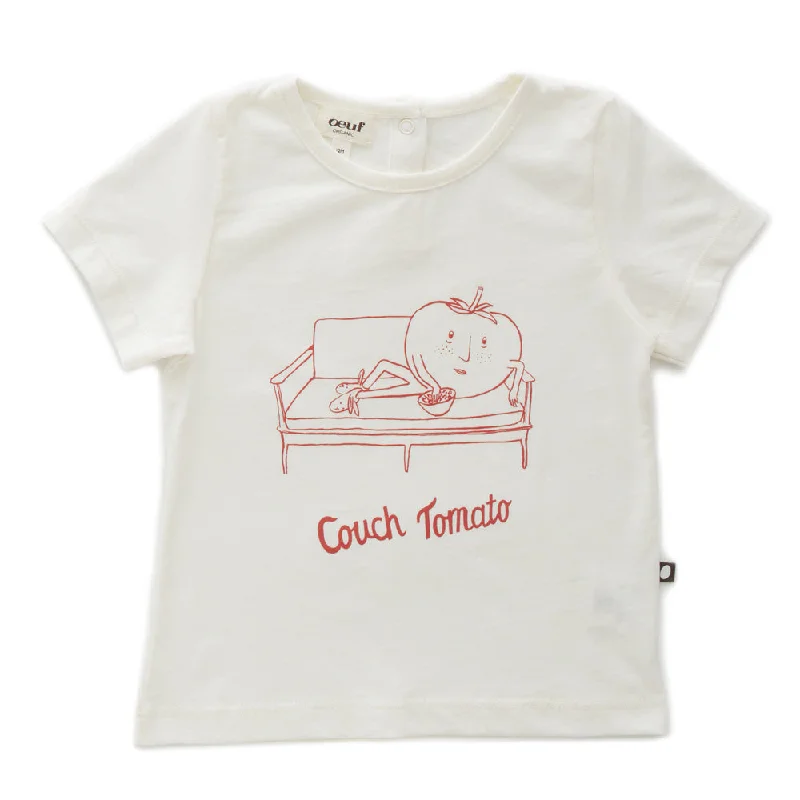 Oeuf Tee Shirt White/Couch Tomato