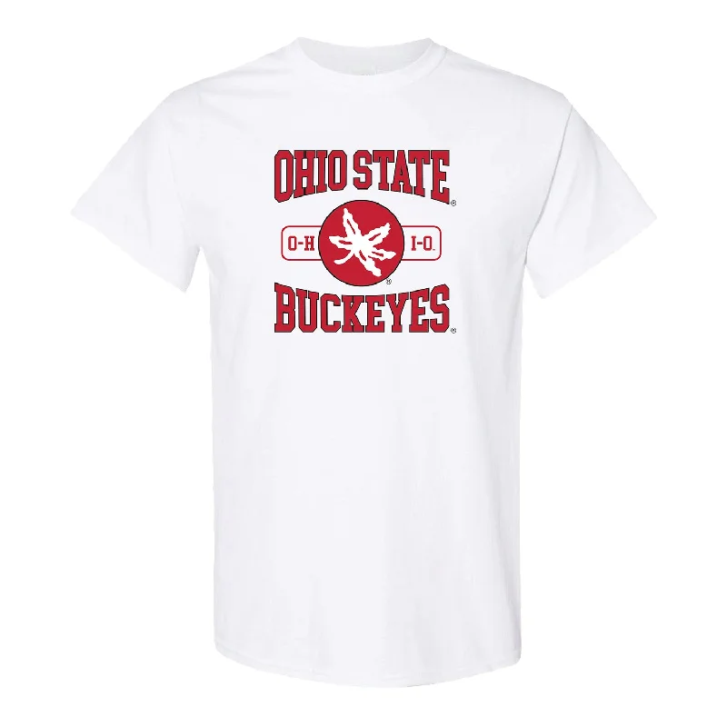 THE® Branded Ohio State Buckeyes White Leaf Tee