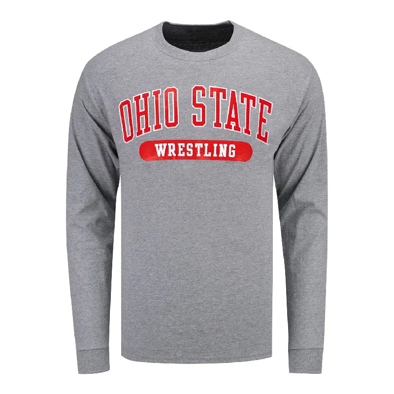 Ohio State Buckeyes Wrestling Long Sleeve Gray T-Shirt