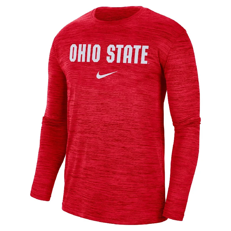 Ohio State Buckeyes Nike Team Issue Velocity Authentic Scarlet Long Sleeve T-Shirt