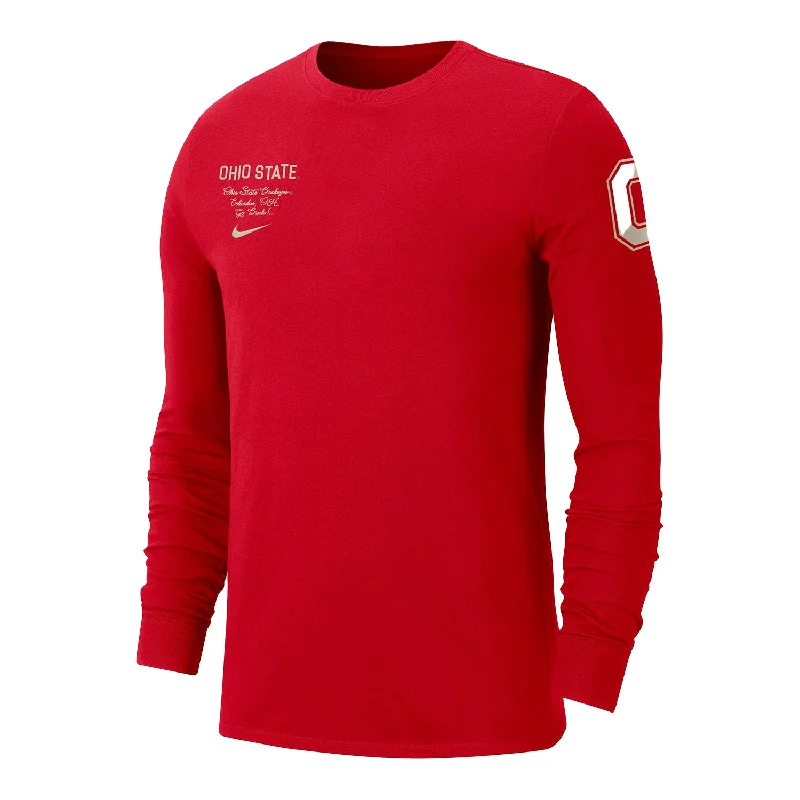 Ohio State Buckeyes Nike Athletic Campus Long Sleeve Scarlet T-Shirt