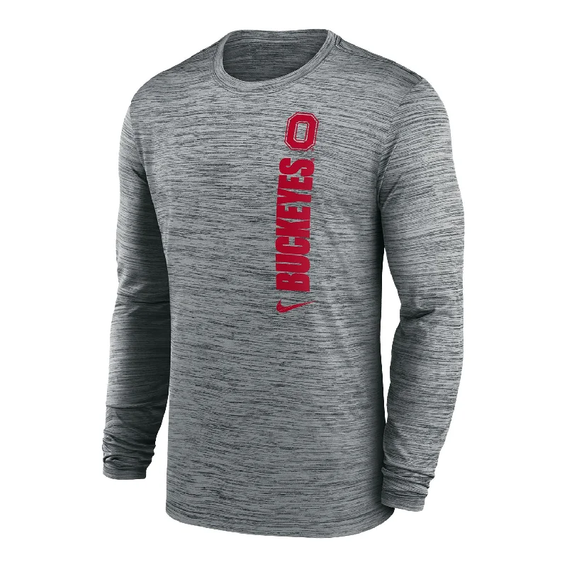 Ohio State Buckeyes Nike Dri-FIT Sideline Velocity Gray Long Sleeve T-Shirt