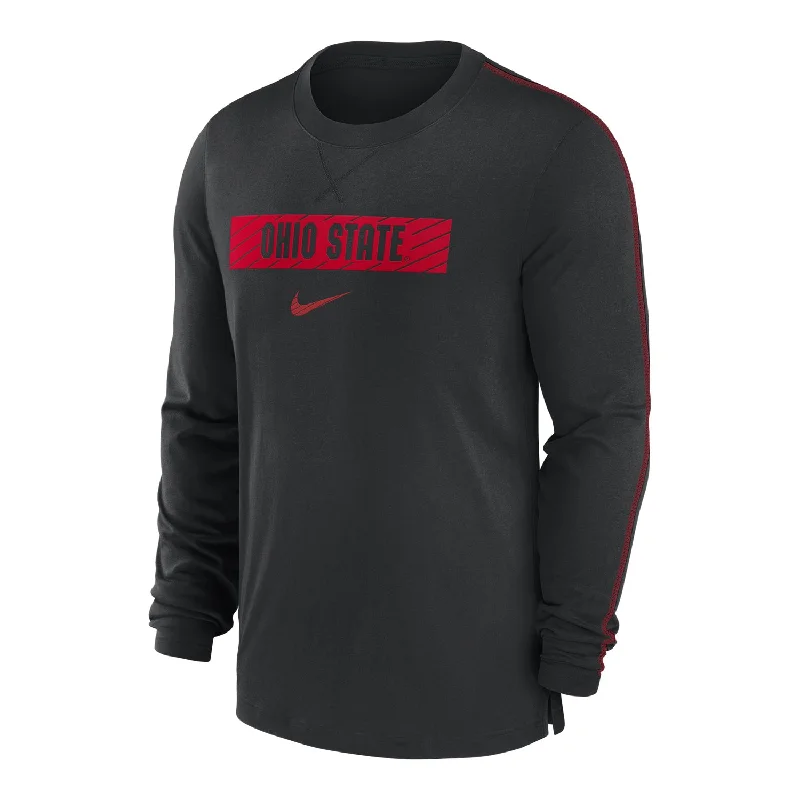 Ohio State Buckeyes Nike Dri-FIT Sideline Player Black Long Sleeve T-Shirt