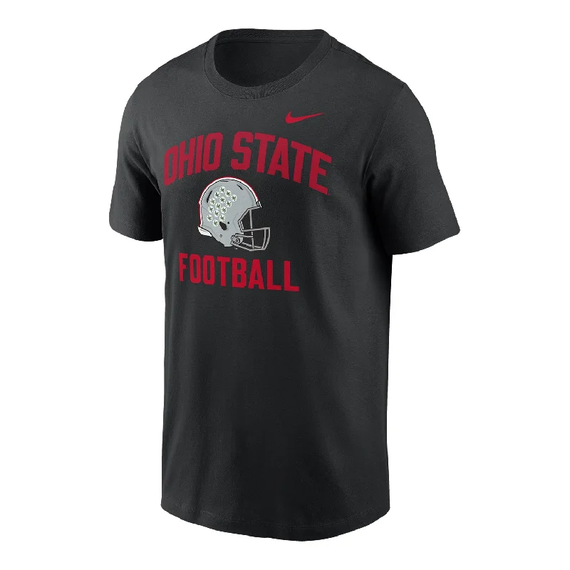 Ohio State Buckeyes Nike Football Helmet Black Short Sleeve T-Shirt