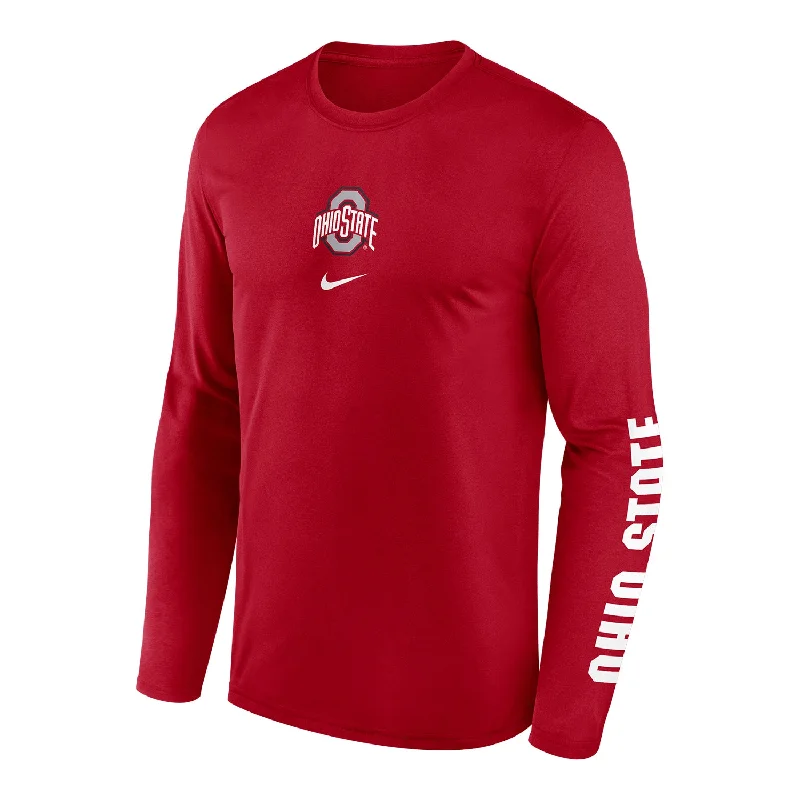 Ohio State Buckeyes Nike 2 Hit Legend Icon Scarlet Long Sleeve T-Shirt