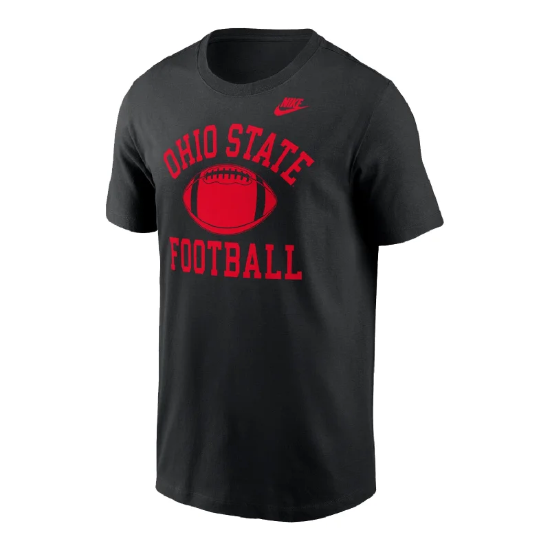 Ohio State Buckeyes Nike Football Logo Black Short Sleeve T-Shirt