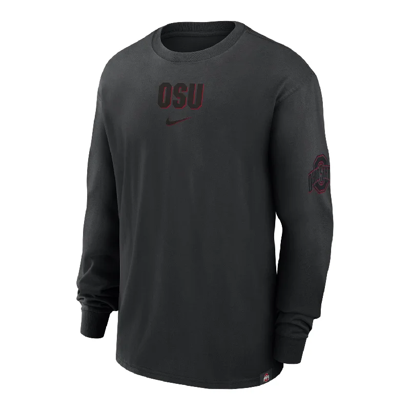 Ohio State Buckeyes Nike Max 90 Double Black Long Sleeve T-Shirt