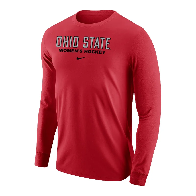 Ohio State Buckeyes Nike Women's Ice Hockey Scarlet Long Sleeve T-Shirt