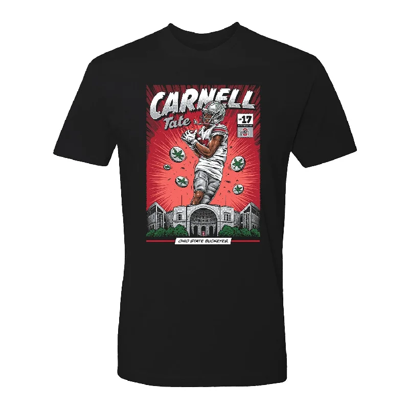 Ohio State Buckeyes #17 Carnell Tate NIL Comic T-Shirt