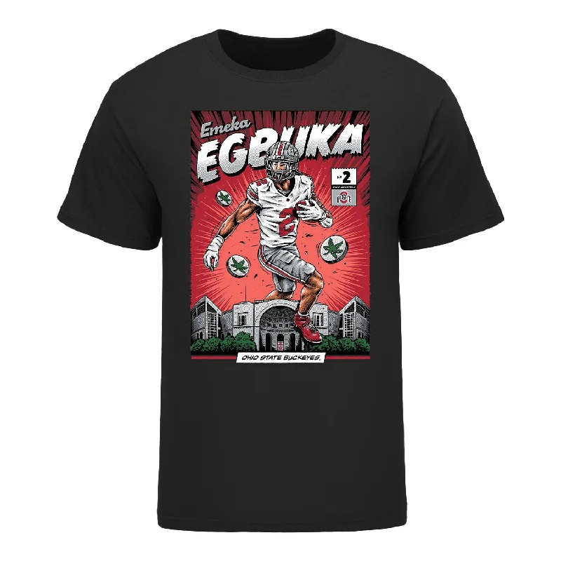 Ohio State Buckeyes #2 Emeka Egbuka NIL Comic T-Shirt