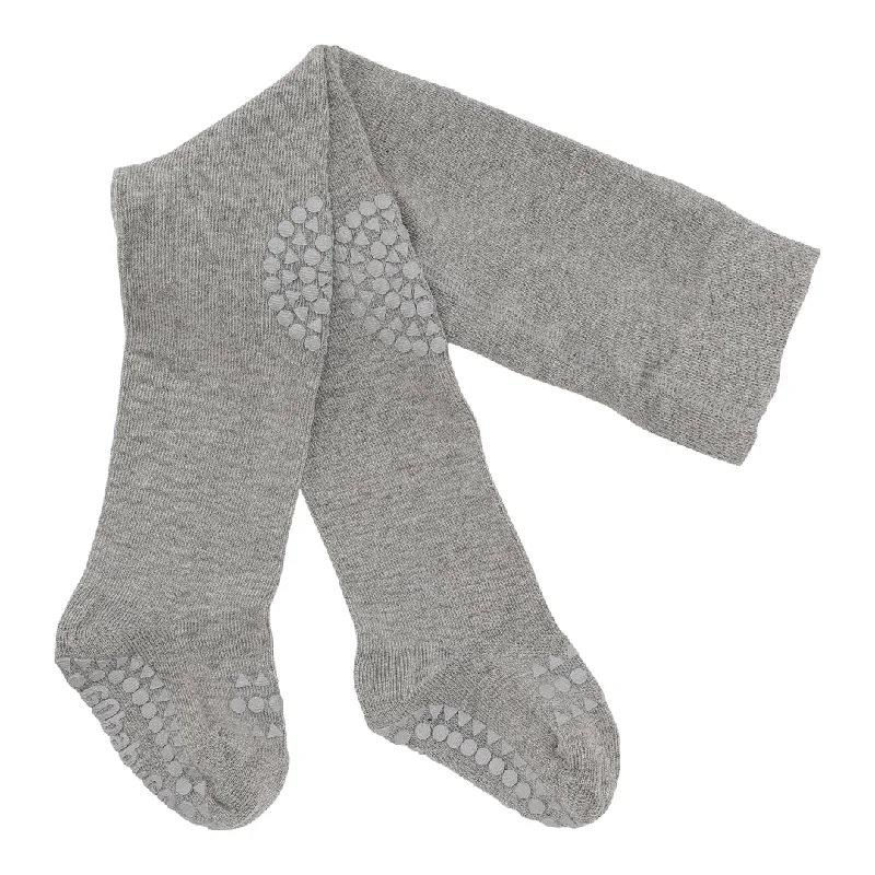 Non-slip crawling tights with grip for babies and toddlers - Organic Cotton Organic Cotton - Grey Melange