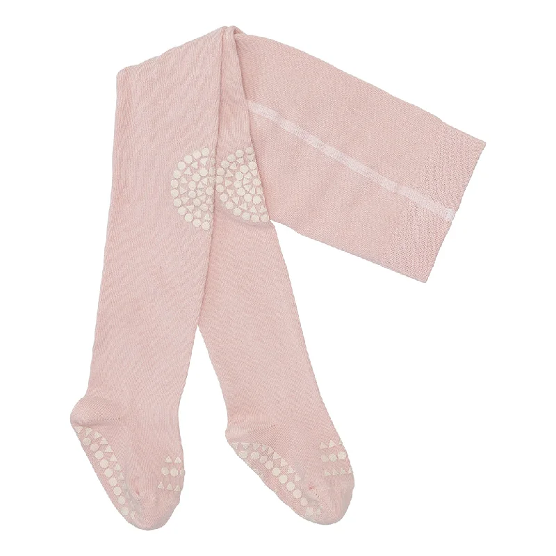 Non-slip crawling tights with grip for babies and toddlers - Organic Cotton Organic Cotton - Soft Pink