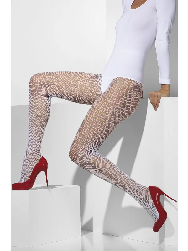 Fishnet Tights, White