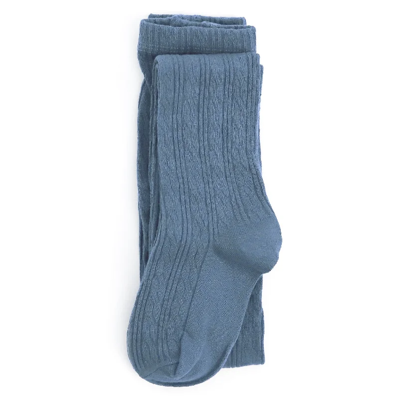 Denim Cable Knit Tights