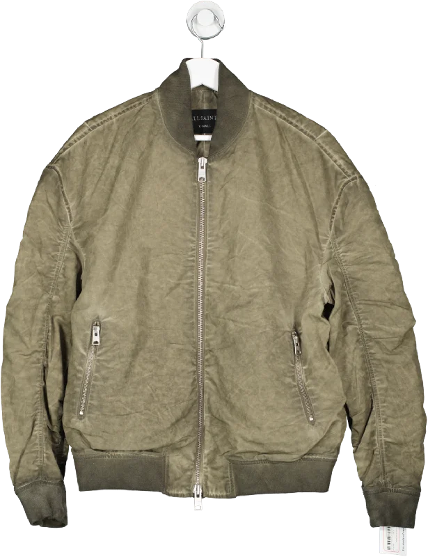 All Saints Kado Green Bomber Jacket UK XS