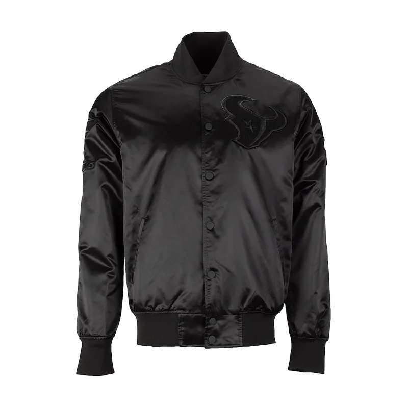 Texans Triple Black Satin Jacket - Mens