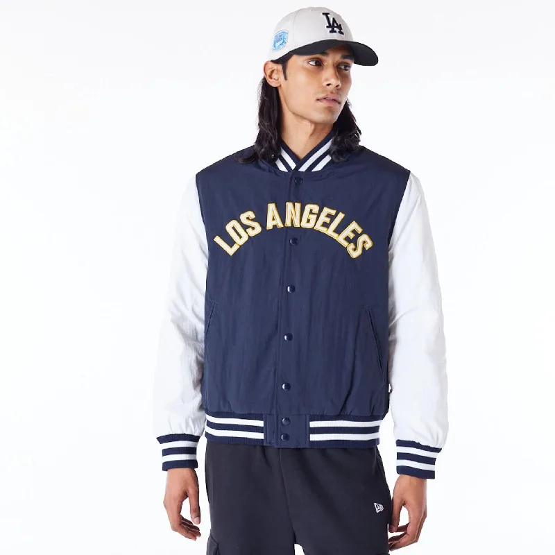 LA Dodgers MLB Wordmark Navy Bomber Jacket