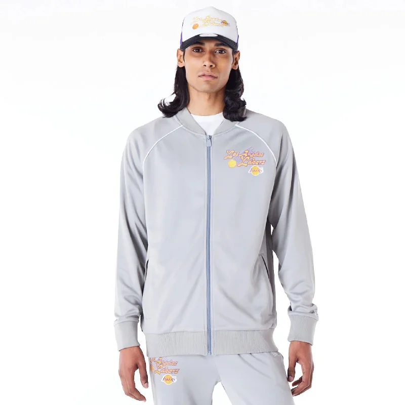 LA Lakers NBA Script Grey Track Jacket