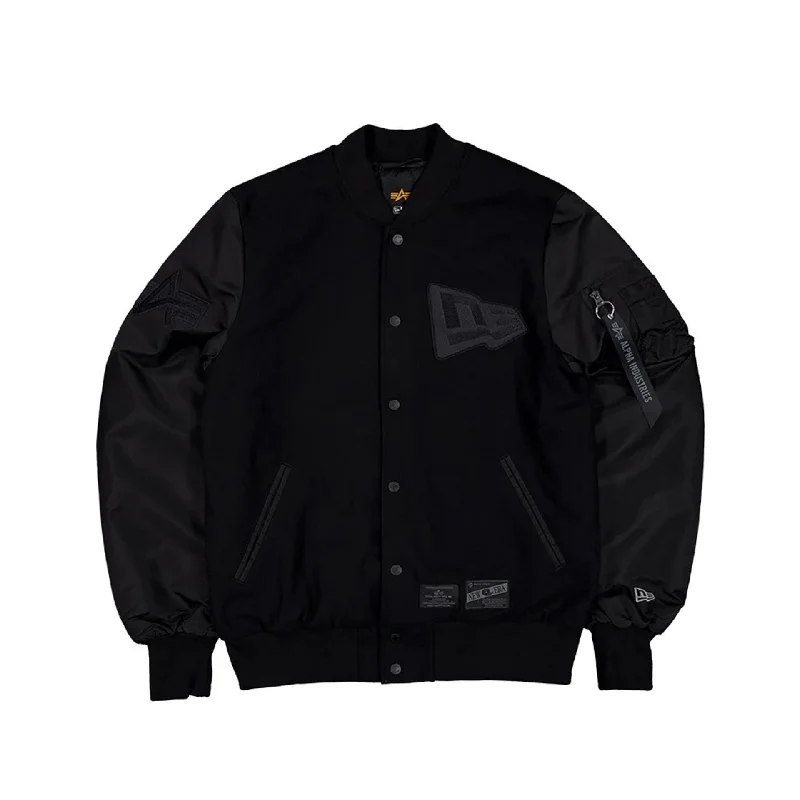 New Era x Alpha Industries Black Varsity Jacket