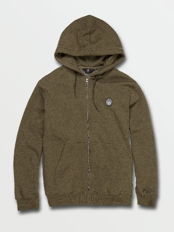 Single Stone Zip Fleece Hoodie - Military